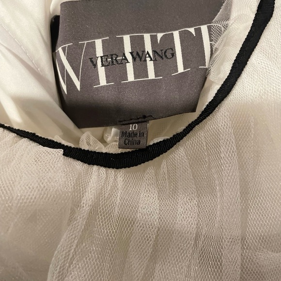 WHITE BY VERA WANG Illusion High-Neck Tiered Tulle Short Dress - Size 10! - Picture 11 of 13